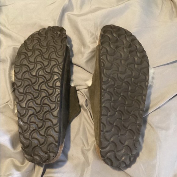 Birkenstock Brown Arizona suede shearling slides sandal - Picture 6 of 7